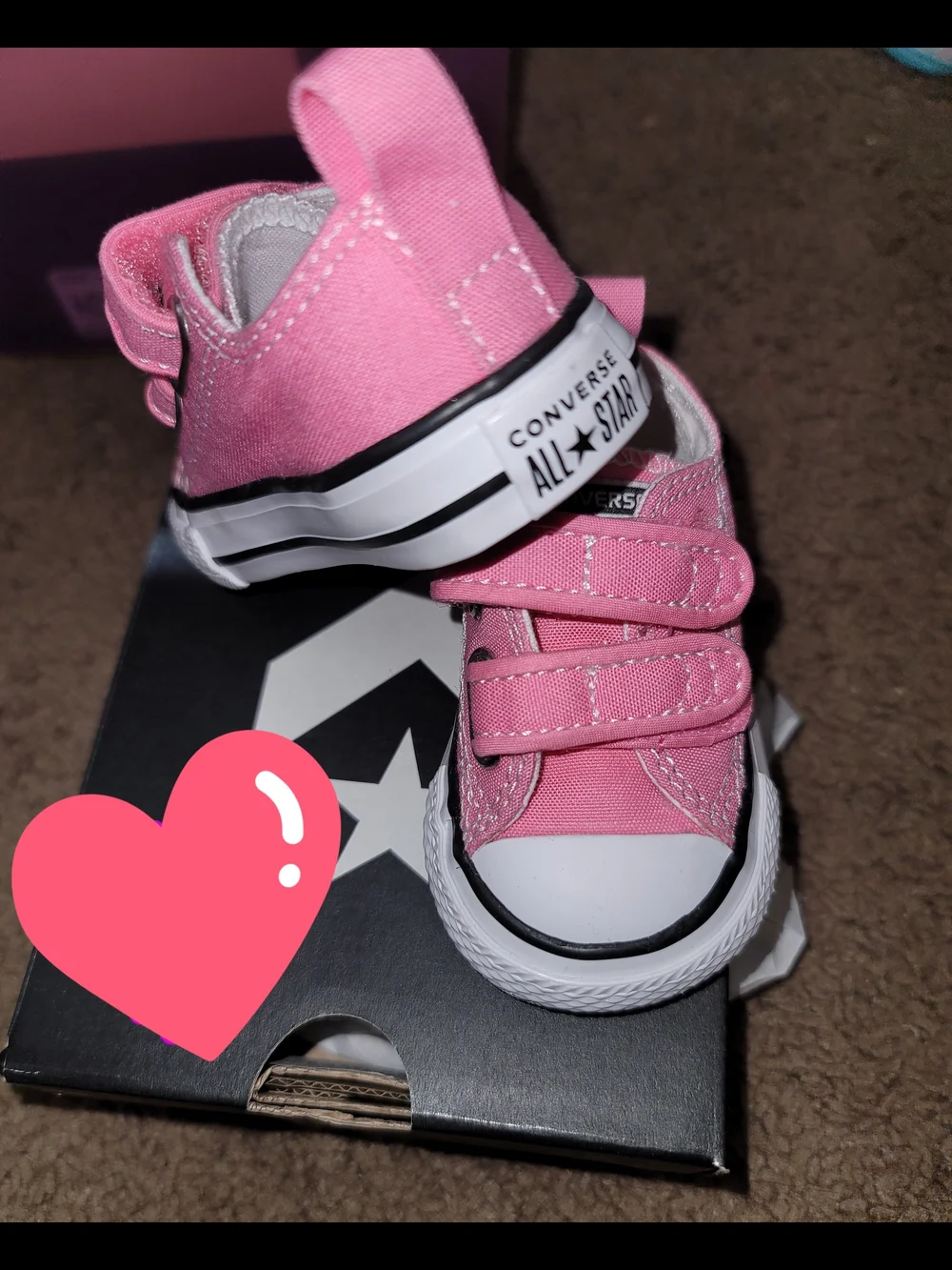 Converse Kids CT 2V Ox Pink Velcro Sneakers
